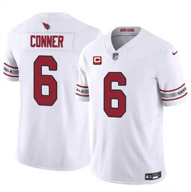 Men & Women & Youth Arizona Cardinals #6 James Conner White 2024 F.U.S.E. With 3-Star C Patch Vapor Untouchable Limited Stitched Jersey->arizona cardinals->NFL Jersey